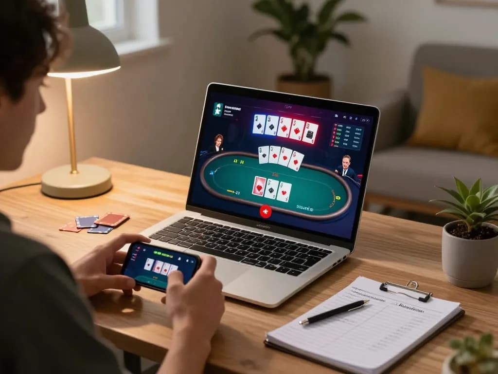 Engaging in alexis77 login for an online poker game with vibrant graphics and strategic notes.