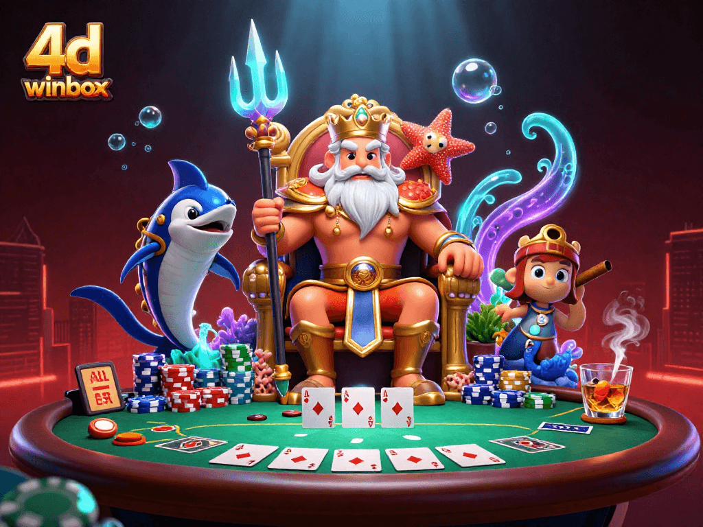 Experience the thrill of gaming with 4d winbox in this vibrant 3D digital illustration.