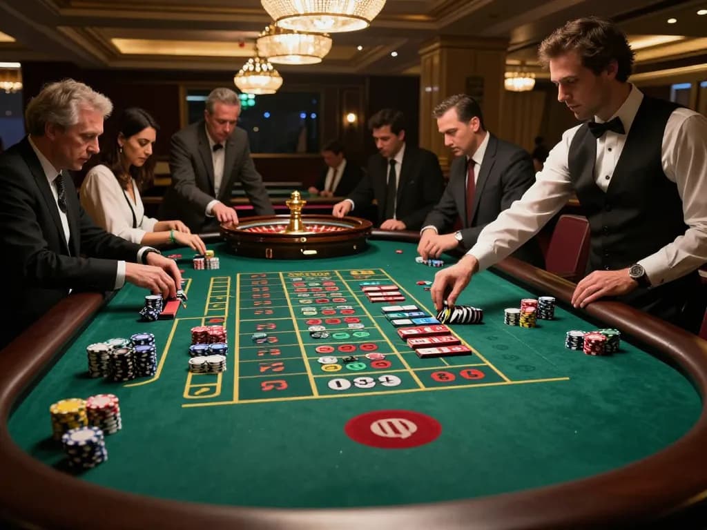 An engaged player at a roulette table experiences the thrill of 8kbetbh with vibrant decor and dynamic gameplay.