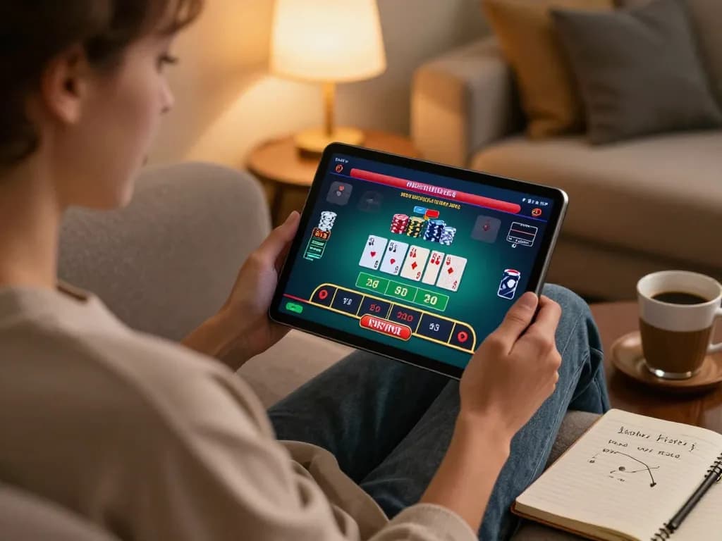 Engaging f168slot user placing bets while enjoying a live dealer blackjack game on a tablet
