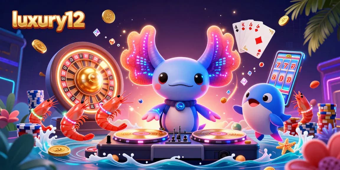 Spin golden slots with luxury12-themed characters in a vibrant casino setting.