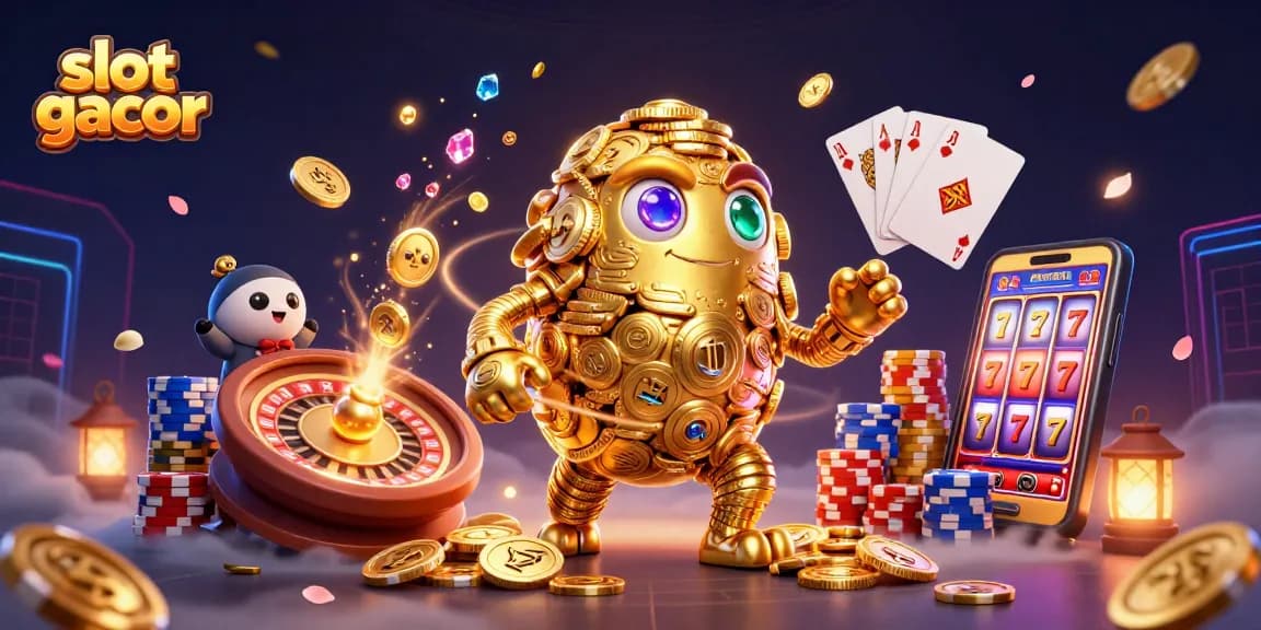 Engage in thrilling gameplay with slot gacor feature showcasing golden golem and shimmering coins