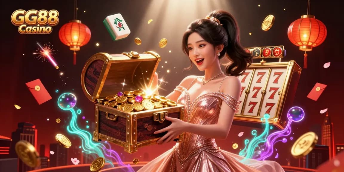 Experience the thrill at GG88 Casino with stunning treasures and vibrant casino elements