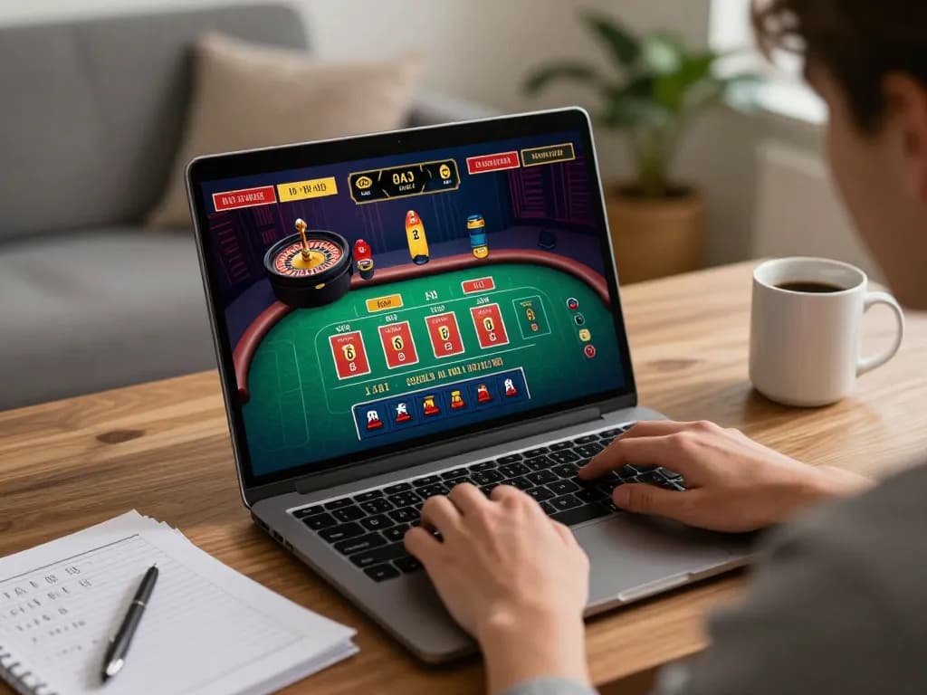 Player enjoying live casino action on alexis77 platform with vibrant card tables visible