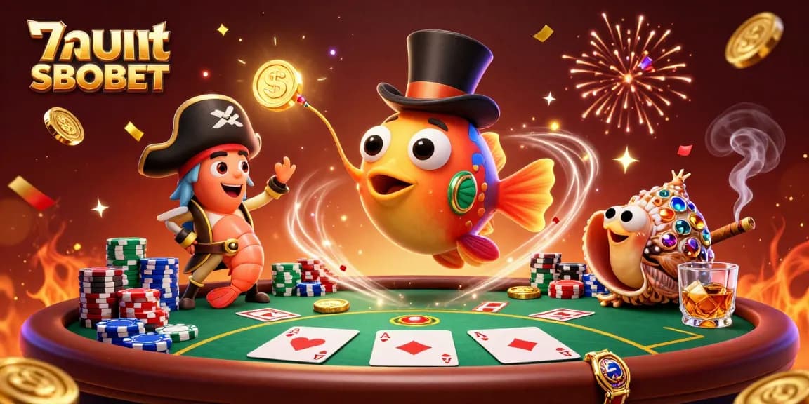 Bet and win on แทงบอล SBOBET with a vibrant 3D illustration featuring a lively underwater casino scene.