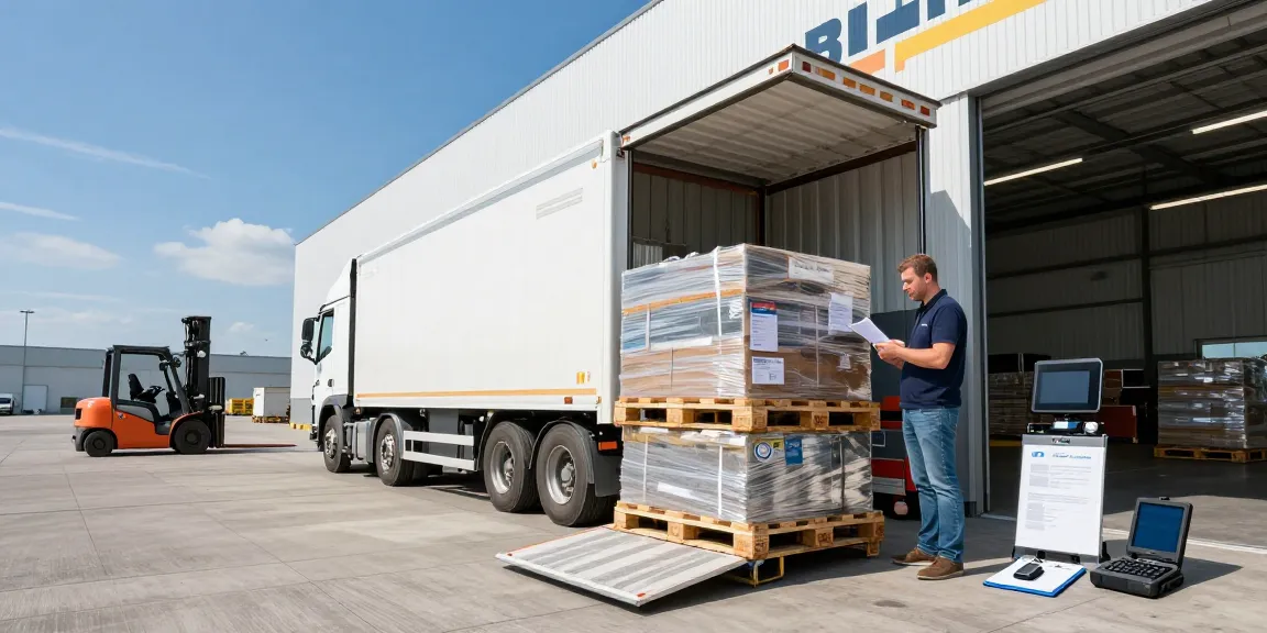 Effiziente LKW Spedition in Dortmund mit Lastwagen, der Waren abholt und logistische Prozesse optimiert.