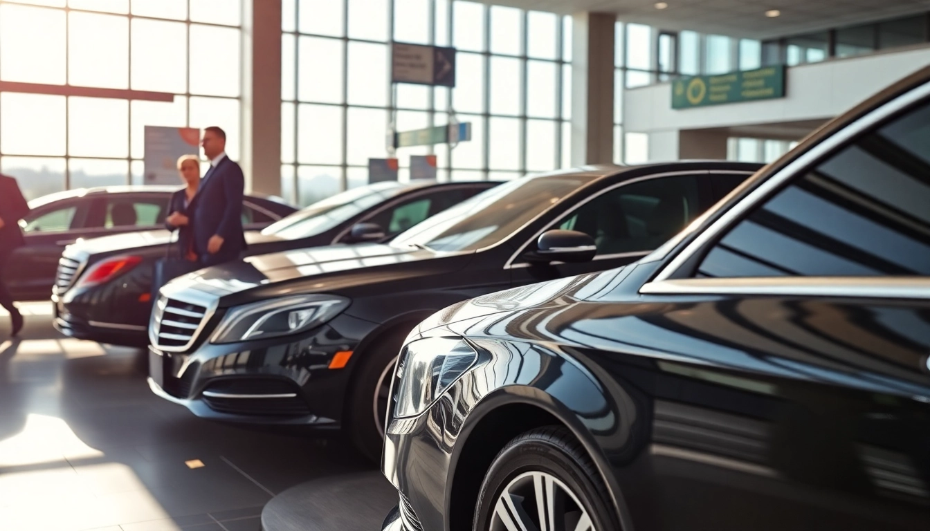 Experience professional town car service Vancouver with premium vehicles at an airport.