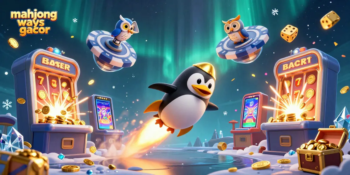 Win big with mahjong ways gacor in a vibrant casino adventure boasting gold coins and slot machines.