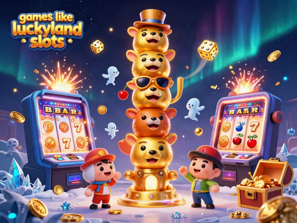 Experience thrilling gameplay and vibrant graphics with games like LuckyLand Slots in a captivating 3D illustration.