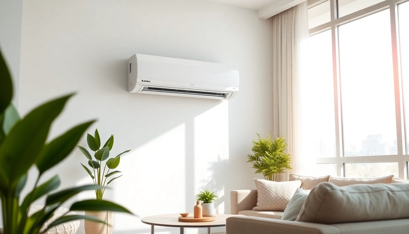 Install a Daikin mini split AC showcasing sleek design and integration into a modern living space.