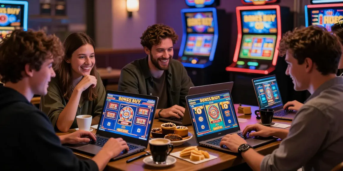 Experience the excitement of Bonus Buy Slots at https://trustresearch.org.uk/ with friends in a cozy café.