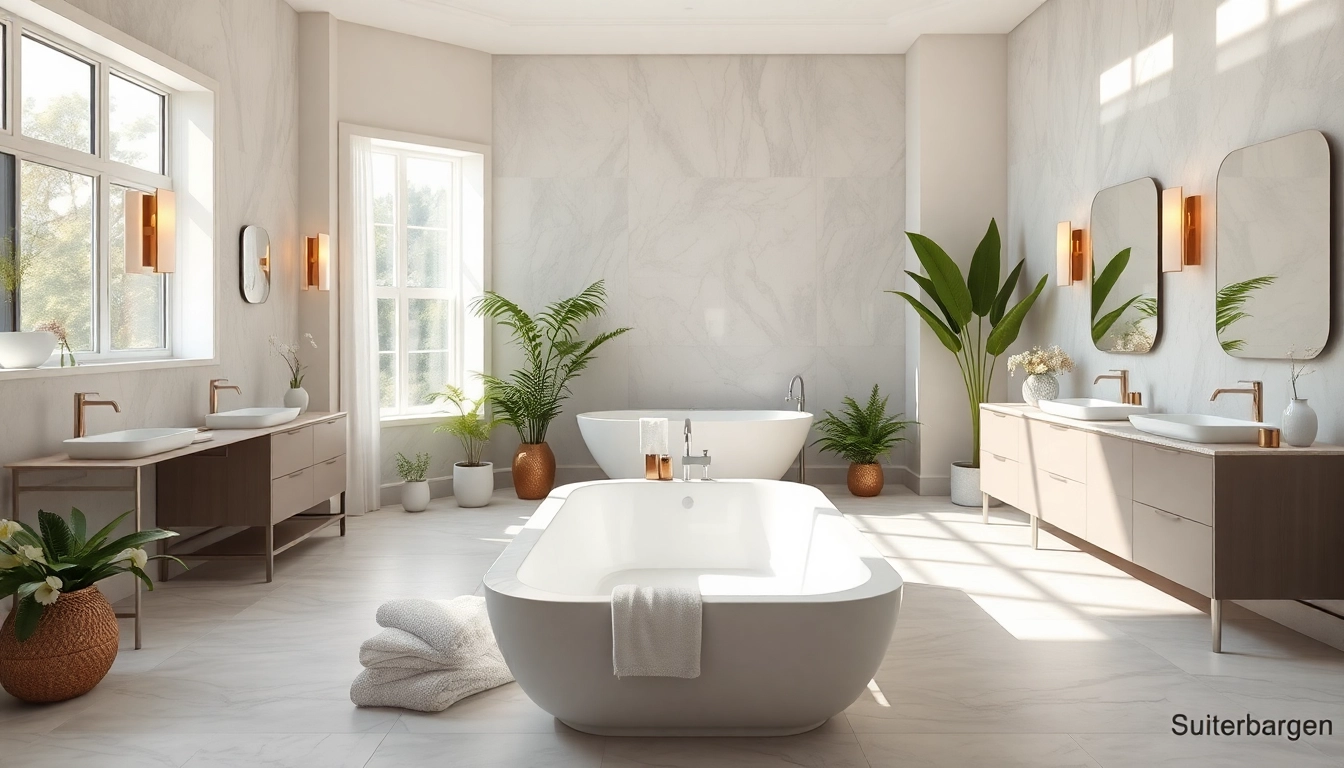 Transform your elegant bathrooms with modern vanities and luxurious bathtubs.