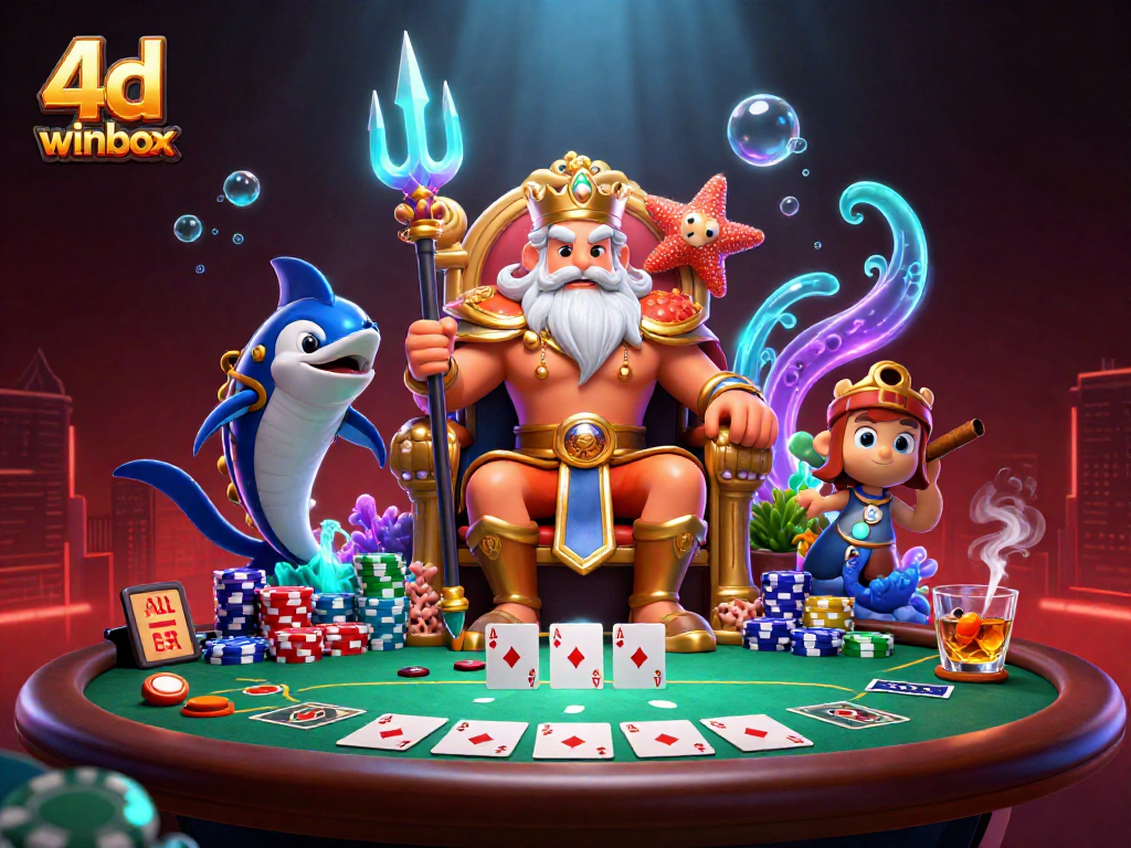 Experience the thrill of gaming with 4d winbox in this vibrant 3D digital illustration.