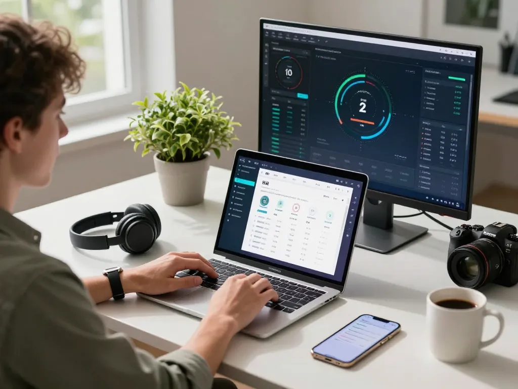 快连 digital workspace featuring seamless online connectivity and productivity tools in a modern office environment.