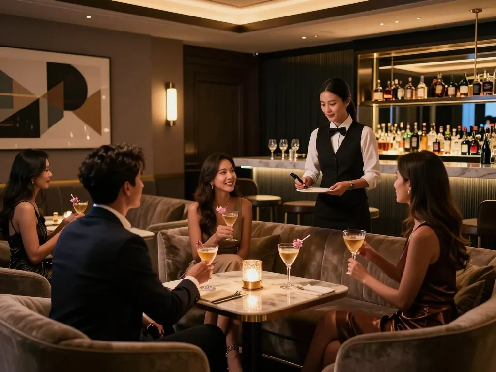 Experience the elite atmosphere of 강남쩜오, a high-end entertainment venue featuring plush seating and premium service.