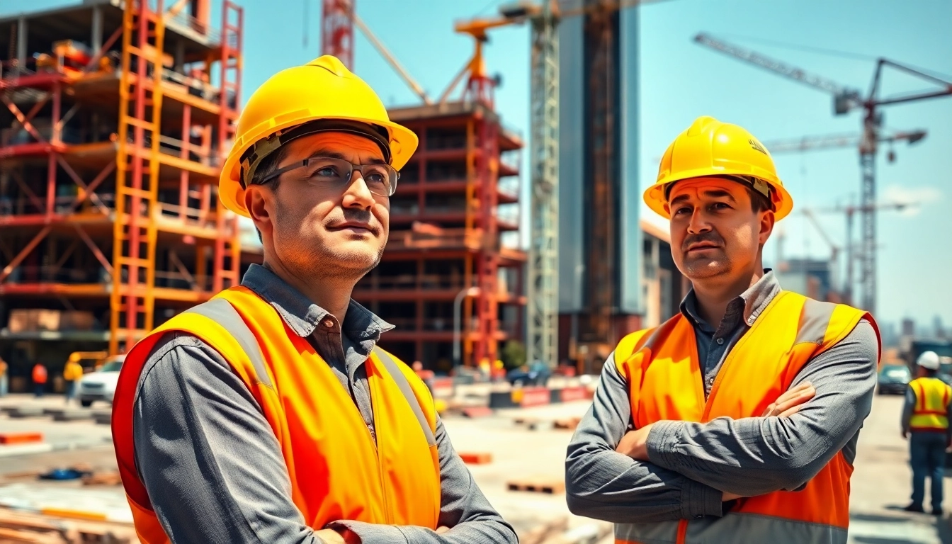 Manhattan Construction Manager overseeing a busy construction site with cranes and workers.