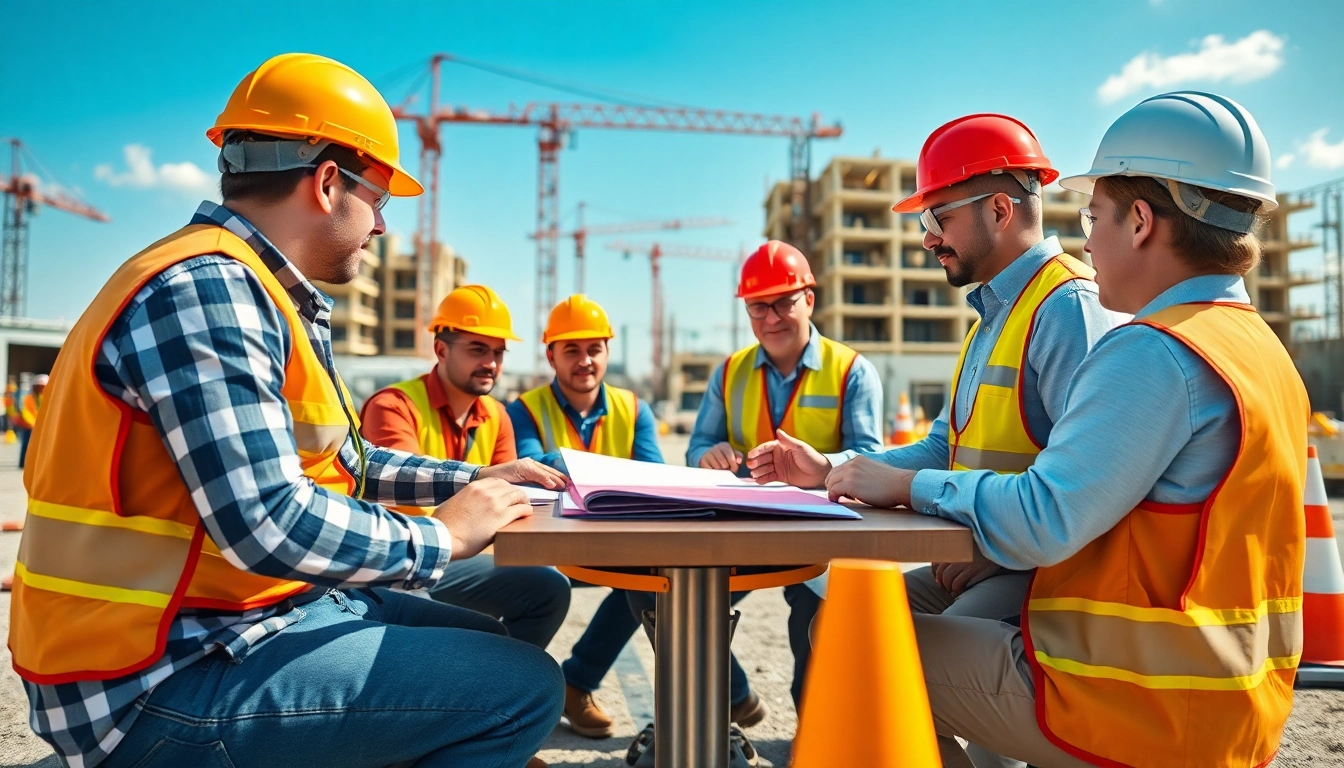 Engaged workers at construction safety training enhancing their knowledge and skills.