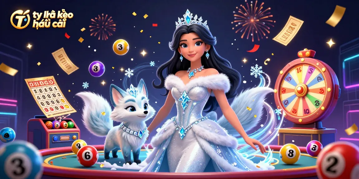 Engage in tỷ lệ kèo nhà cái actions with a detailed 3D illustration showcasing dynamic lottery elements and sparkling visuals.