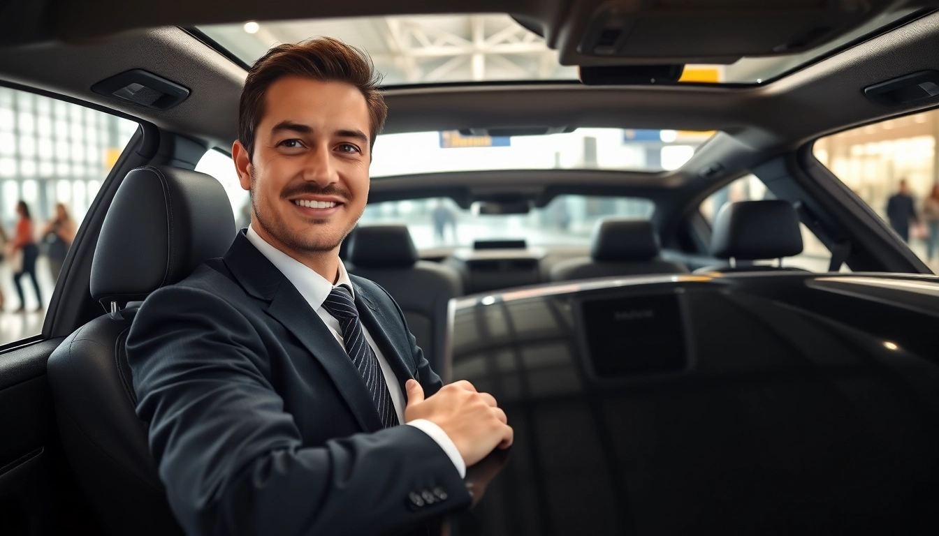 Private Airport Transfers with a professional driver and luxury vehicle at the airport