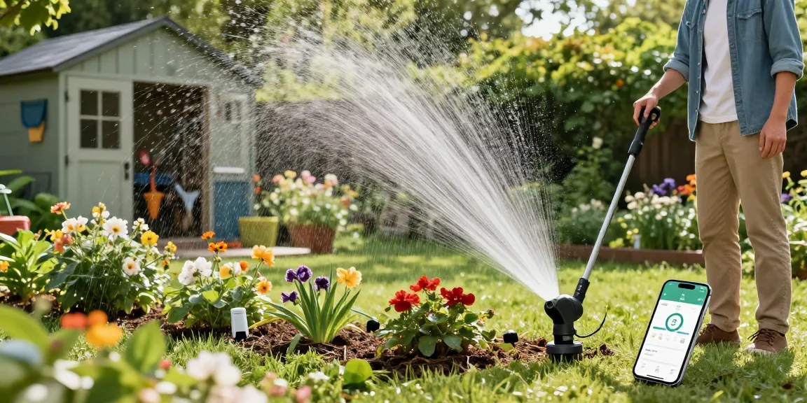Efficiently using the rainpoint sprinkler timer for automated watering in a thriving garden.