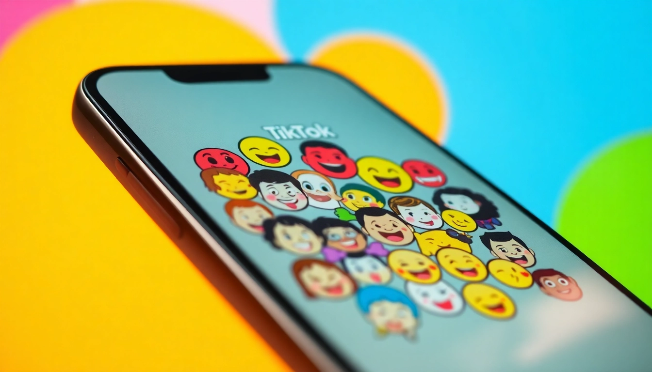 Engaging display of TikTok emojis on a smartphone screen highlighting unique designs.