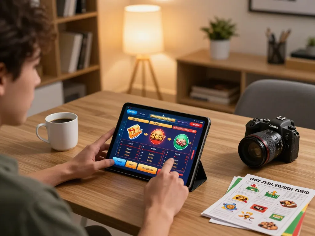 Engaged player using top quality widgets in online casino game setup for strategic gameplay.