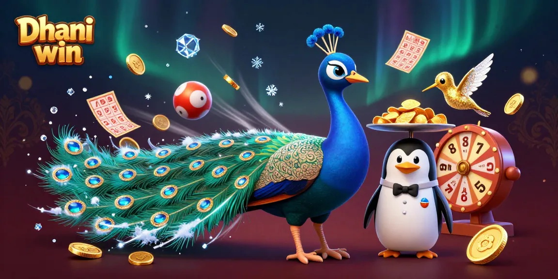 Dhani win lottery game featuring vibrant characters and dynamic elements with colorful prizes.