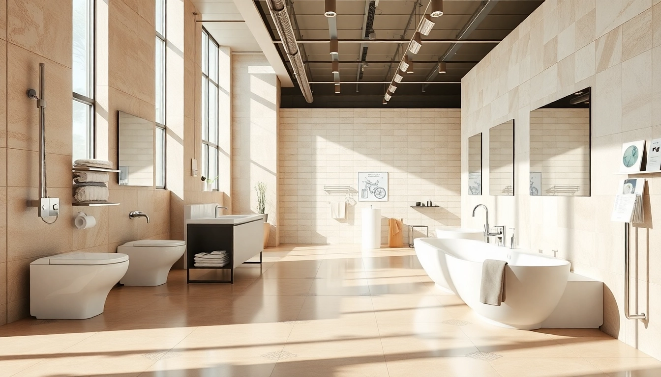 Das Badezimmerdesign von sonni sanitär GmbH hebt moderne Armaturen hervor und zeigt stilvolle Ausstellungsdetails.