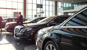 Experience professional town car service Vancouver with premium vehicles at an airport.