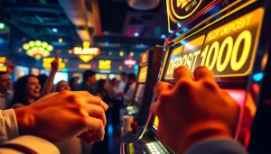 Menangkan slot deposit 1000 dengan suasana kasino yang meriah dan mesin slot yang bersinar.