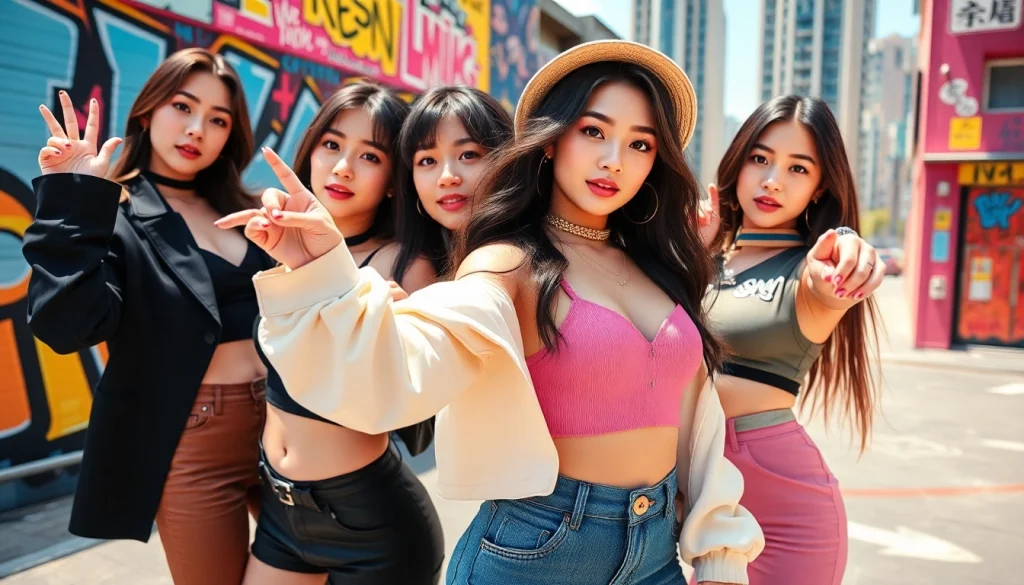 Engaging scene of blackpink members showcasing their individual styles and personalities.