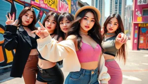 Engaging scene of blackpink members showcasing their individual styles and personalities.