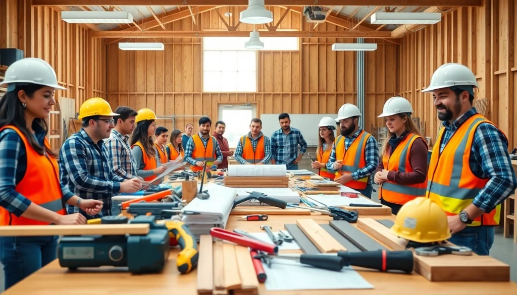 Students learning in construction trade schools in Texas, showcasing hands-on vocational training.