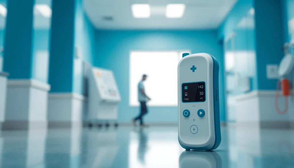 A professional choking device displayed in a healthcare environment, illustrating design and usage.