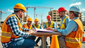 Engaged workers at construction safety training enhancing their knowledge and skills.