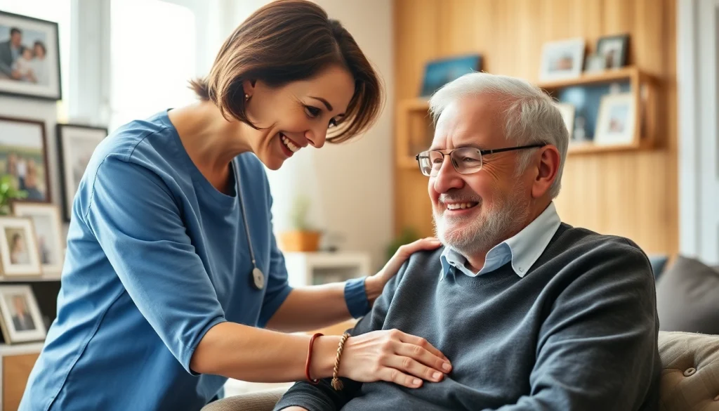 Senior caregivers austin tx providing attentive support to an elderly client in a cozy home environment.