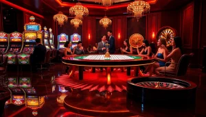 Play mahjong in a luxurious casino setting with vibrant tiles and exciting gameplay.