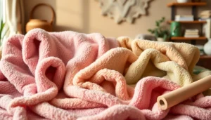 Ontdek unieke fleece prints in een sfeervolle setting met kleurrijke patronen en zachte texturen.