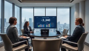 Discussing das 140 strategies in a modern meeting room with professionals.