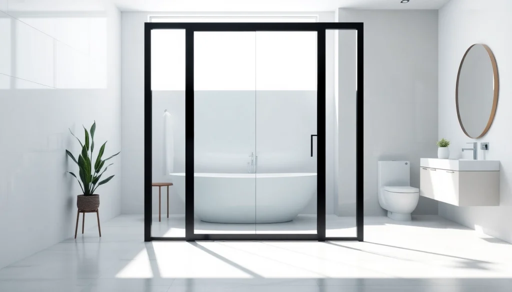 Transform your space with a stylish shower door black frame enhancing modern bathroom design.