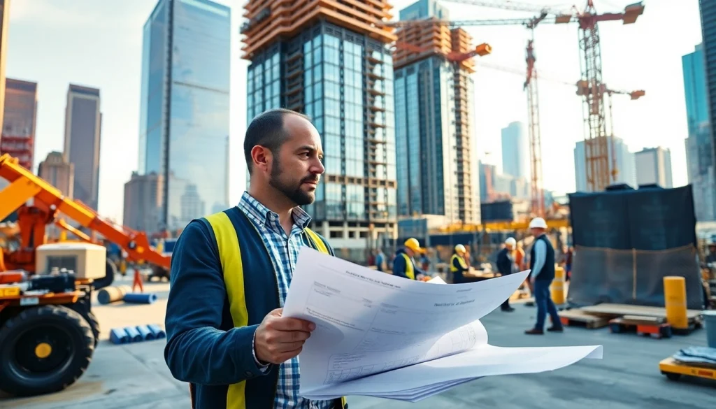 New York City General Contractor supervising construction activities on a vibrant city site.