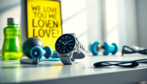 Monitor fitness goals with the stylish Pulse Smart Watch featured on a vibrant desk.