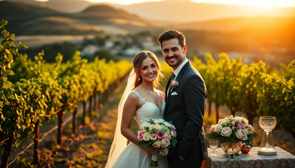 Carmel wedding photography capturing a couple in a vineyard, evoking romance and elegance.