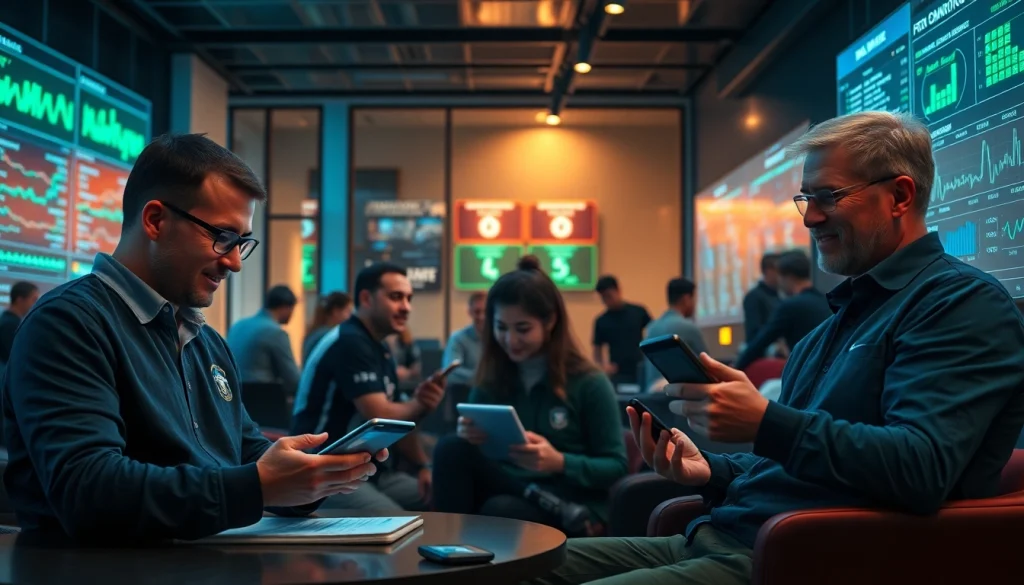 Engaging community scene showcasing 안전놀이터 for 슈어맨2 users sharing insights on sports betting safety.