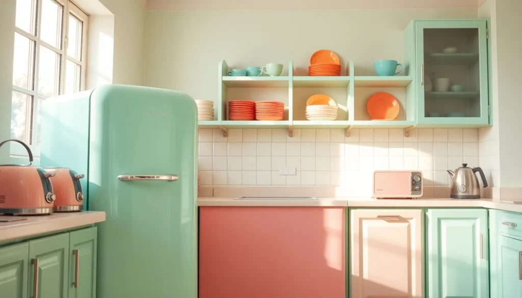 Retro Appliance showcased in a vibrant kitchen, highlighting its classic design and colors.